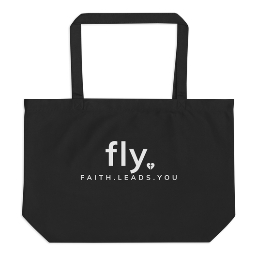 Large FLY Tote Bag with Zipper - Faith Leads You Collection