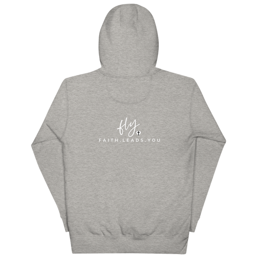 FLY Faith Leads You Hoodie - Back Print, Black, Grey, White