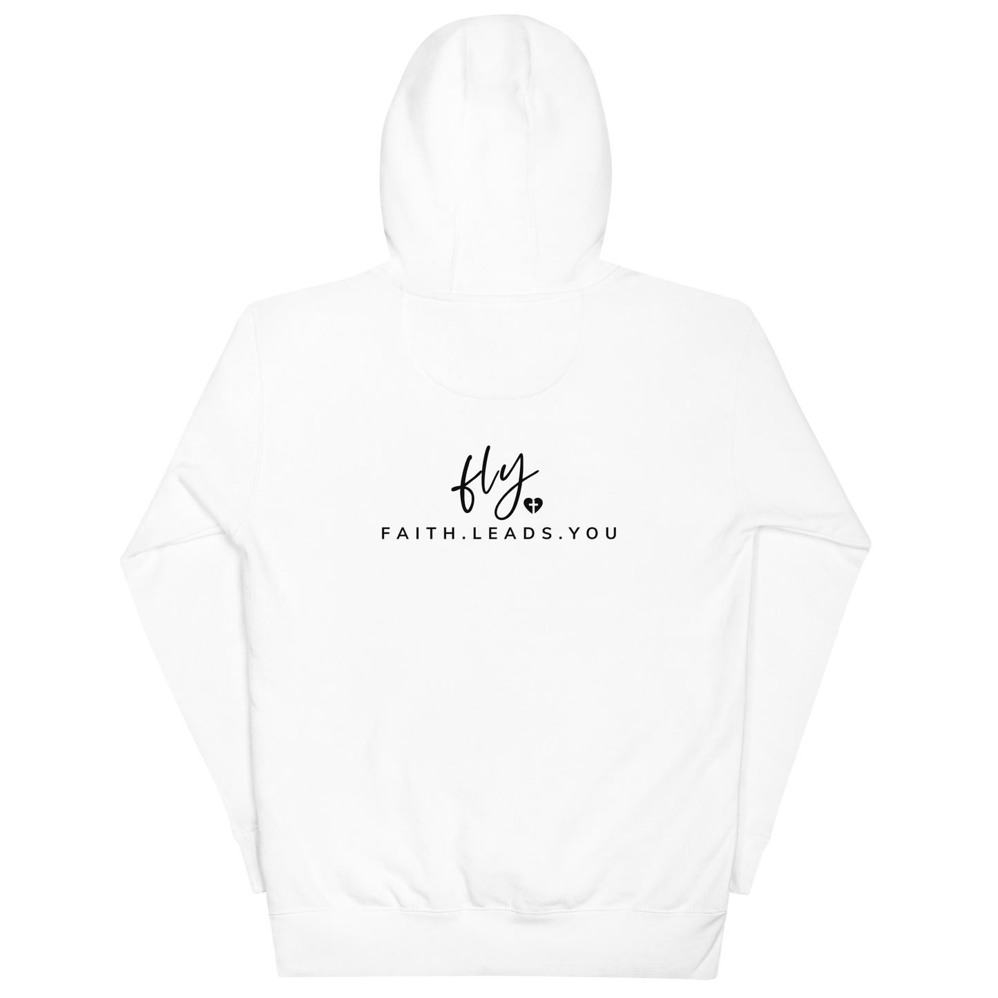 FLY Faith Leads You Hoodie - Back Print, Black, Grey, White